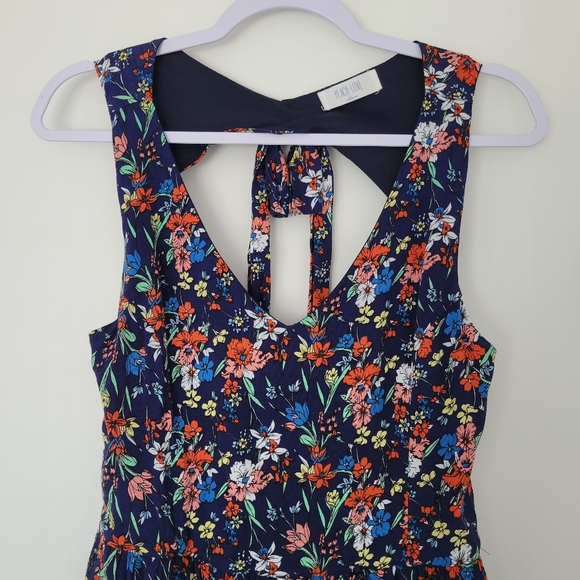 PEACH LOVE Ditsy Floral Back Tie Mini Dress Size L Beach Summer Vacation Size‎ L - Picture 3 of 11